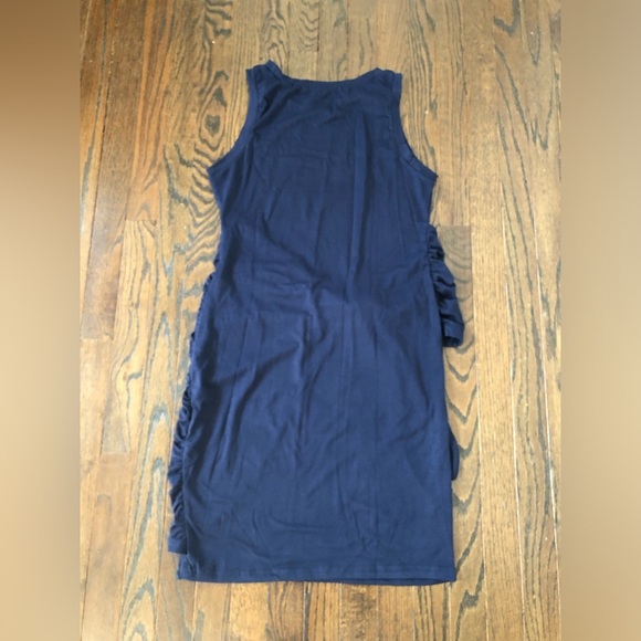 LILLUSORY Women's M Navy Blue Sleeveless Bodycon Side Ruched Mini Dress - NWT!! - Picture 9 of 10